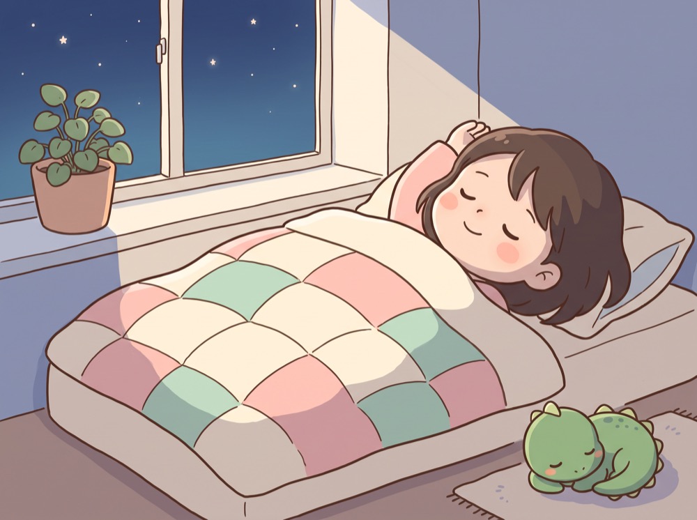 아이가 잠든 방의 안내장 그림